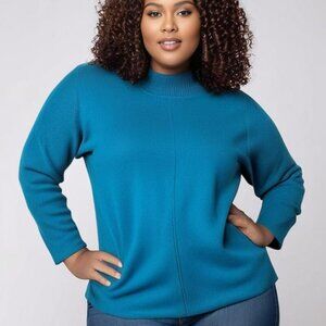 Calvin Klein XL Long Sleeve Turtleneck Teal Blue Pullover Sweater